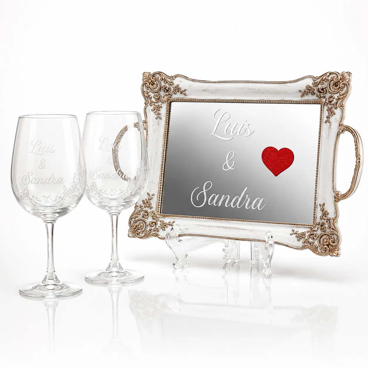 Bandejas personalizadas con copas grabadas
