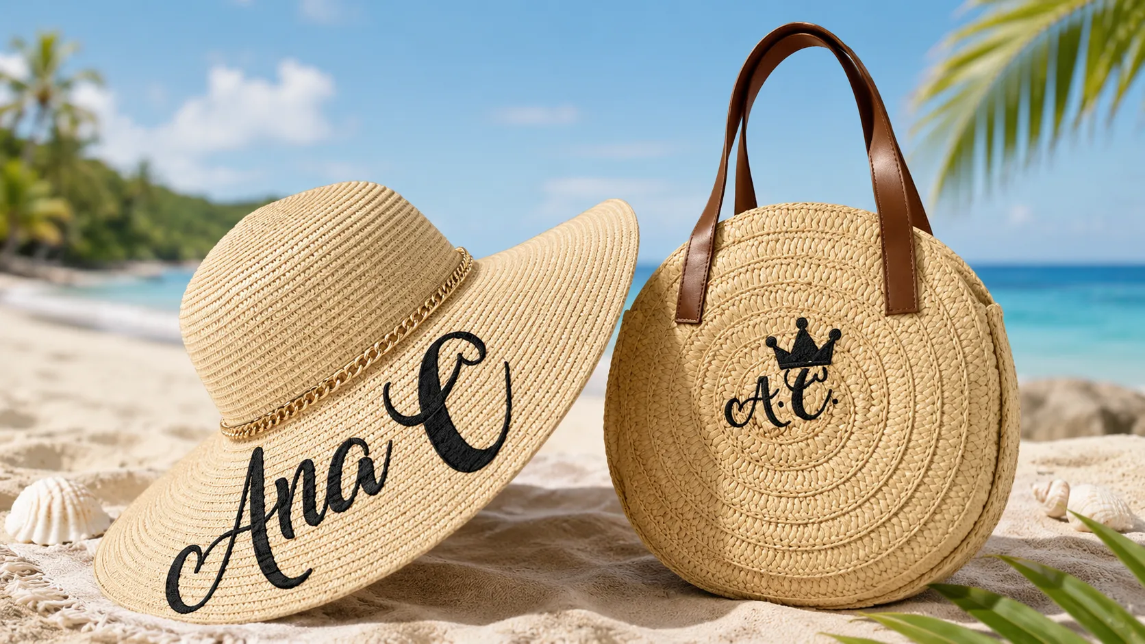 Set de bolso y sombrero de playa